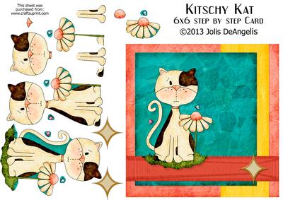 Kitschy Kat. 6x6 in Step by Step Card