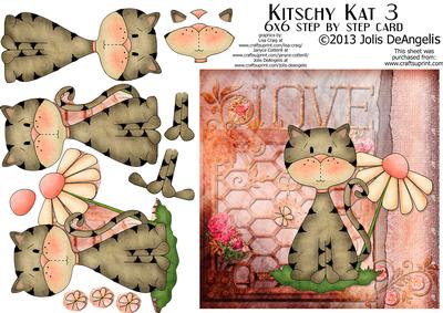 Kitschy Kat 3, 6x6 in Step by Step Card
