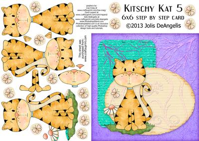 Kitschy Kat 5, 6x6 in Step by Step Card