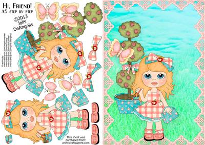 Hi, Friend! A5 Step by Step Card