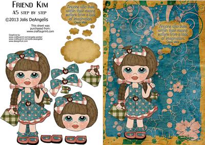 Friend Kim, A5 Step by Step Card