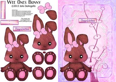 Wee Ones Bunny A5 Step by Step Card