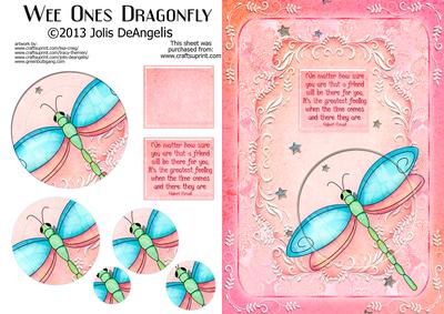 Wee Ones Dragonfly A5 Pyramid Card