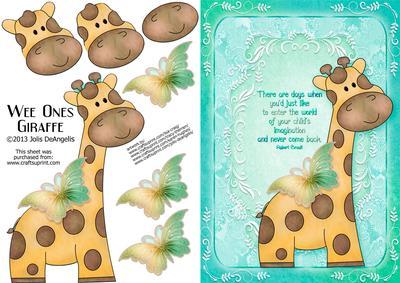 Wee Ones Giraffe, A5 Step by Step Card