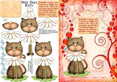Wee Ones Kitty, A5 Step by Step Card