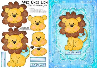 Wee Ones Lion, A5 Step by Step Card
