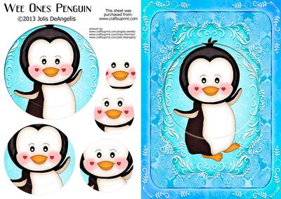 Wee Ones Penguin, A5 Pyramid Card