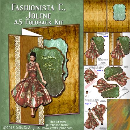 Fashionista C, Jolene, A5 Fold-back Card