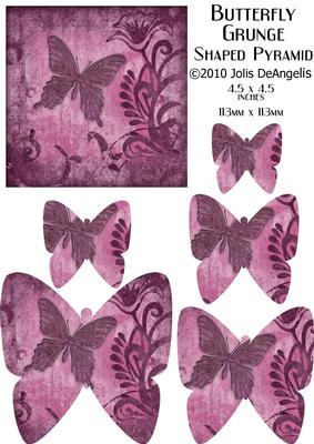 Butterfly Grunge Shaped Pyramid