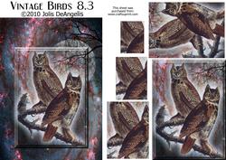 Vintage Birds 8.3, Great Horned Owl