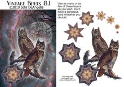 Vintage Birds 8.1, Great Horned Owl