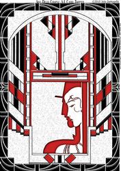 Art Deco Couple A4 Card Front