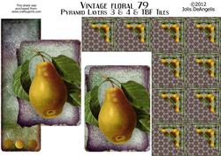 Vintage Floral 79, Pear A5 Pyramid Layers W/tbf Tiles