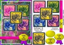 Lechat 4, Felines Fur Freedom A5 Pyramid Card