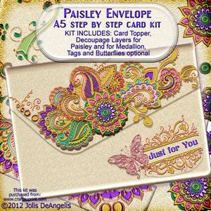 Paisley Envelope A5 Step by Step Card