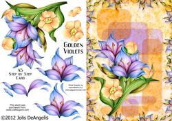 Golden Violets A5 Step by Step Card
