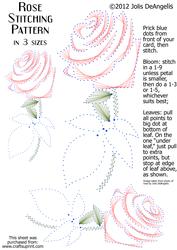 Rose Stitching Pattern in 3 Sizes