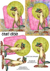 Count Gecko, A6 Easy Step by Step Card