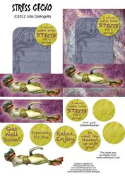 Stress Gecko, A6 Easy Step by Step Card