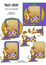 Pansy Gecko, A6 Step by Step Card