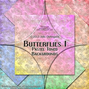 Butterflies I B, Pastel-toned Background Papers