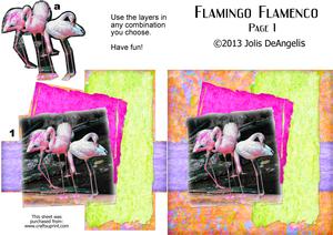 Flamingo Flamenco, 5.5 X5.5 Inch Step by Step Card