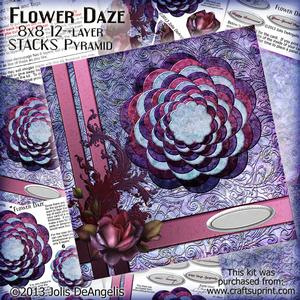 Floral Daze, 8x8 12-layer Stacks Pyramid