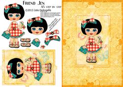 Friend Jen, A5 Step by Step Card