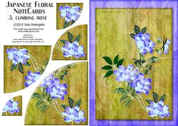 Japanese Floral Notecards 3, Climbing Rose A5 Pyramid Card