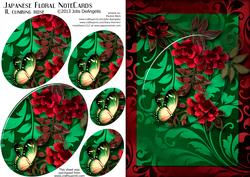 Japanese Floral Notecards 11, Climbing Rose, A5 Pyramid Card