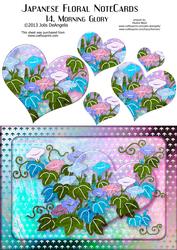 Japanese Floral Notecards 14, Morning Glory, A5 Pyramid Card