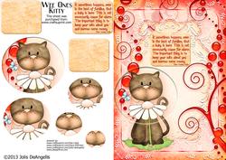 Wee Ones Kitty, A5 Pyramid Card