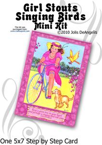 Girl Stouts, Singing Bird 5x7 Step by Step Mini Kit