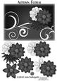 Autum Floral 4 Black and White