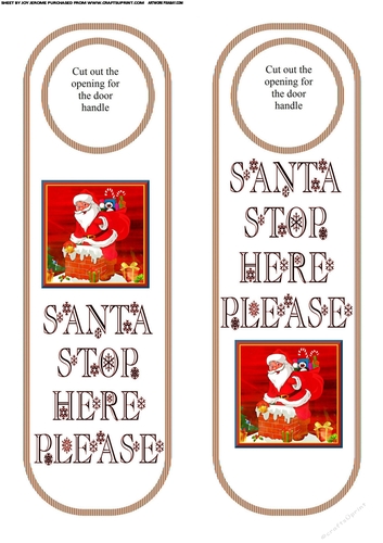 jj christmas santa in chimney door hanger