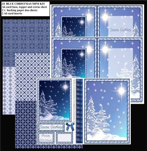 JJ BLUE CHRISTMAS A5 CARD MINI KIT