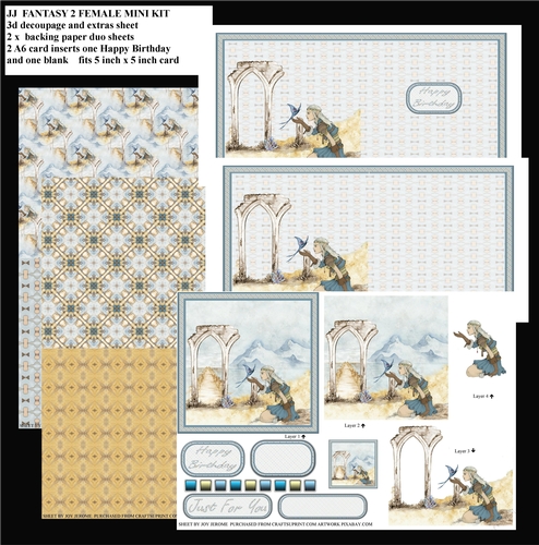 JJ FANTASY 2 FEMALE 3D DECOUPAGE MINI KIT