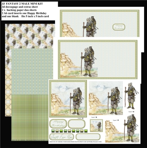 JJ FANTASY 2 MALE 3D DECOUPAGE MINI KIT