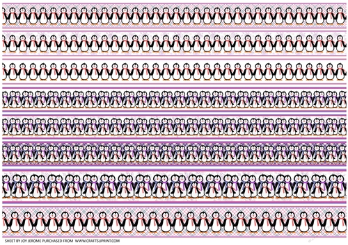 JJ CHRISTMAS PENGUIN RIBBON STRIPS