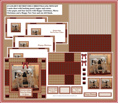 JJ GOLDEN RETRIEVERS CHRISTMAS 5X5 MINI KIT