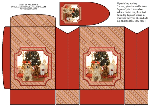 JJ PETS LOVE CHRISTMAS TOO PINCH BAG AND TAG