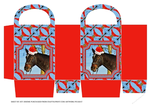  JJ PETS LOVE CHRISTMAS TOO HORSE IN A HAT SMALL GIFT BAG