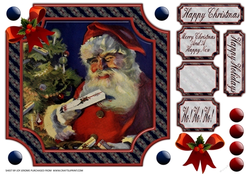  JJ CHRISTMAS VINTAGE SANTA 8X8