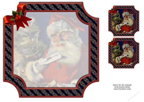 JJ CHRISTMAS VINTAGE SANTA 8X8 INSERT BLANK
