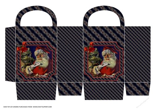JJ CHRISTMAS VINTAGE SANTA SMALL GIFT BAG