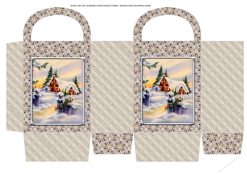  JJ CHRISTMAS SNOWY WELCOME HOME SMALL GIFT BAG