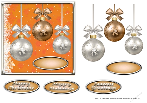 JJ CHRISTMAS GOLDEN BAUBLES 6X6