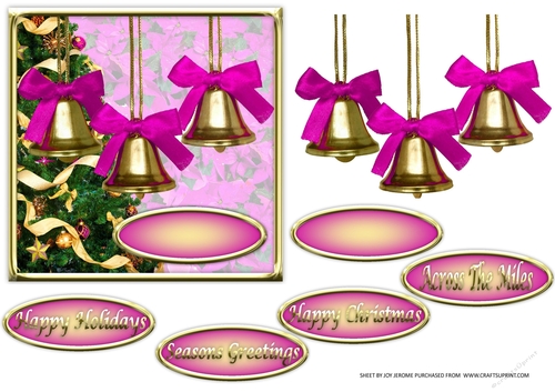 JJ CHRISTMAS BELLS FUCHSIA 6X6