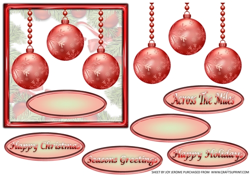  JJ CHRISTMAS SOFT RED BAUBLES 6X6