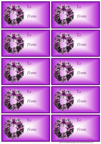 JJ CHRISTMAS TAGS 3A PURPLE WREATH